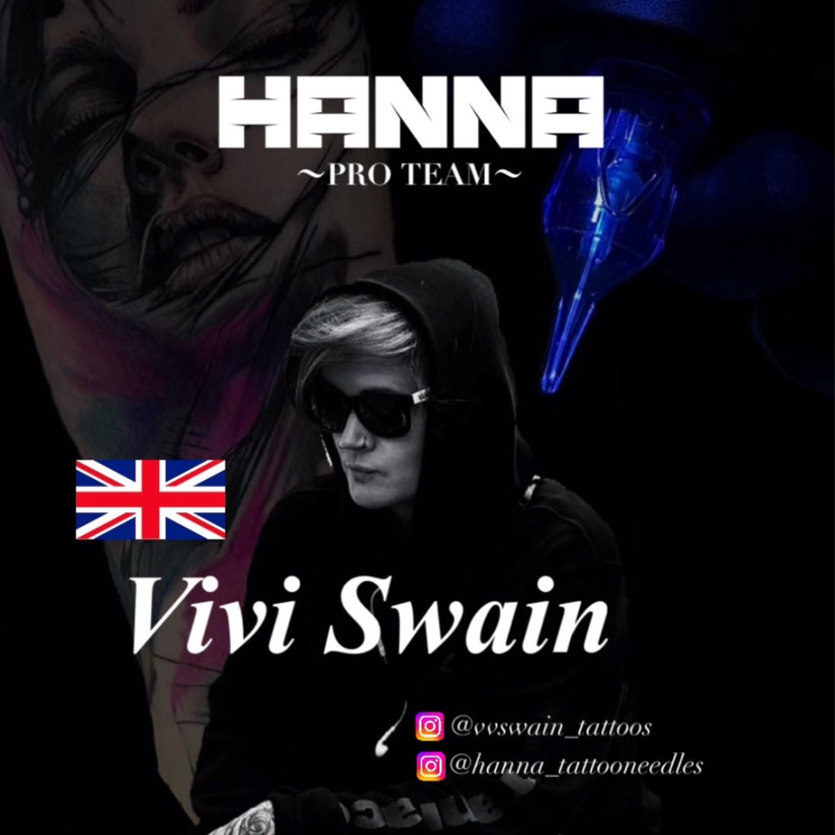 Vivi Swain タトゥーアーティスト HANNA TATTOO NEEDLES プロチーム イギリス
