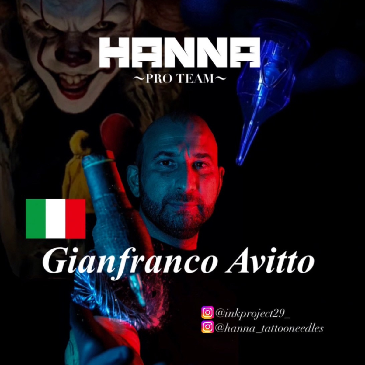 Gianfranco Avitto タトゥーアーティスト HANNA TATTOO NEEDLES プロチーム イタリア