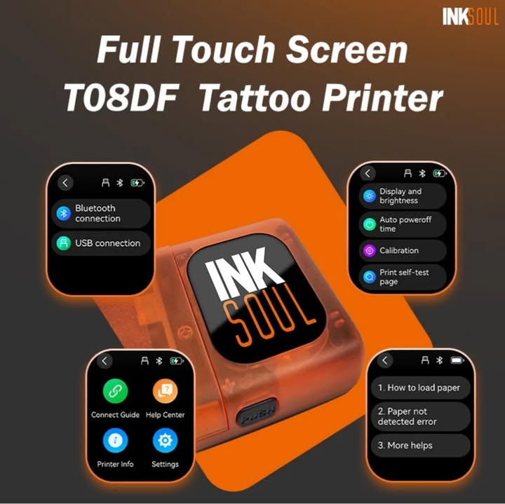 INKSOUL® T08FD タトゥー転写プリンター(タッチスクリーン)※現在予約販売中
