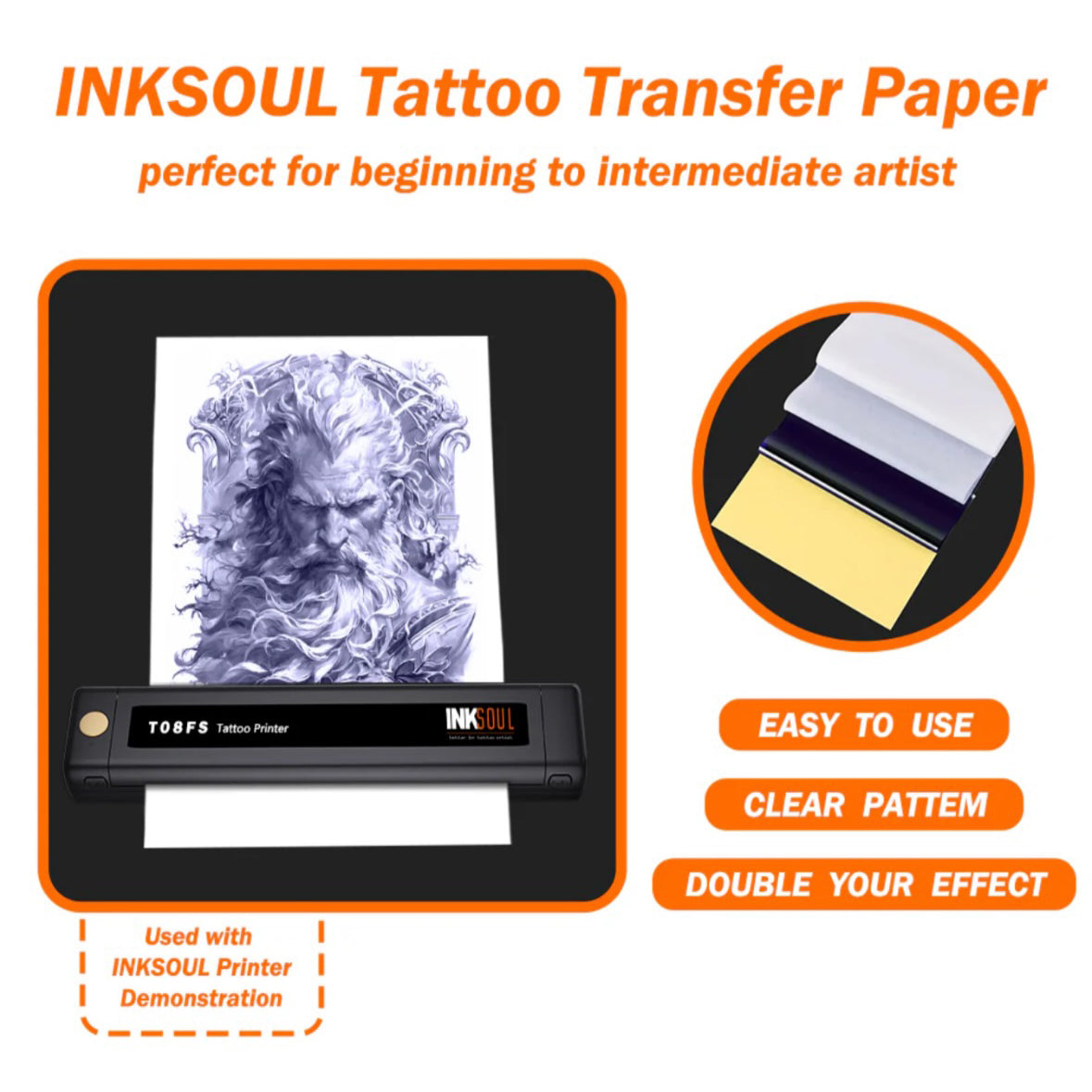 INKSOUL® タトゥー用転写紙(シートタイプ/A4サイズ/100枚入り)
